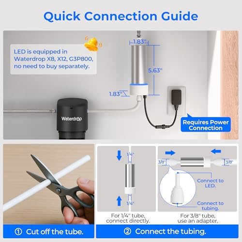 Waterdrop G5P700A-Pro Alkaline Mineral pH+ Reverse Osmosis Water Filter with Waterdrop LED UV Ultraviolet Water Filter for Under Sink Water Filter and Reverse Osmosis System - Image 6