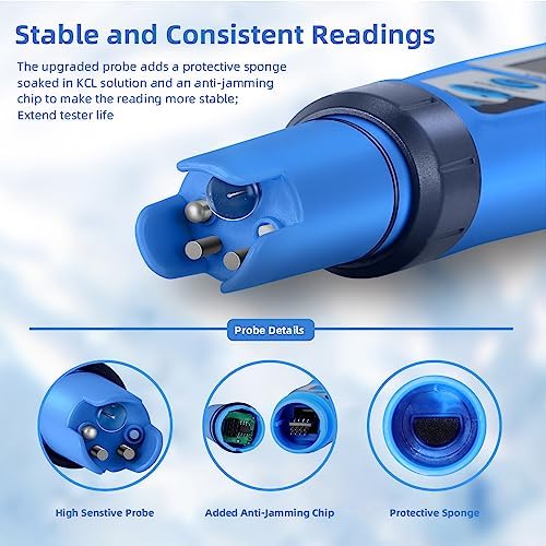 YINMIK pH Salt Meter 5 in 1 pH TDS EC Salinity Tester for Pool Spa Aquarium - Image 2