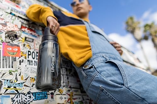 LifeStraw Go Series Water Bottle, Black/Clear, 1 L, 2PK - Image 5