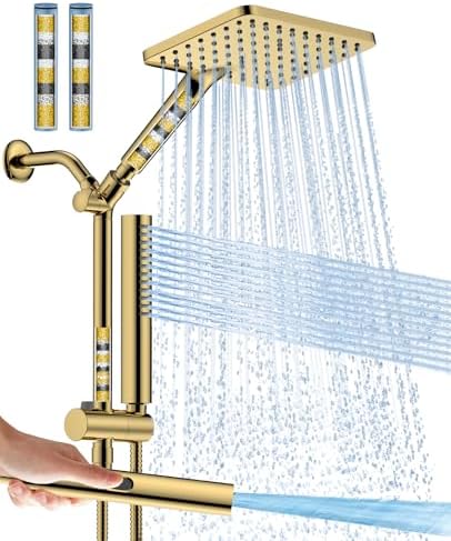 High Pressure Filtered Shower Head with Handheld Combo by HOMBETER