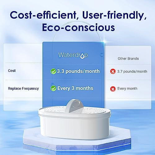 Waterdrop PT-07C Water Filter Pitcher, 10-Cup, NSF Certified, Classic Blue - Image 2