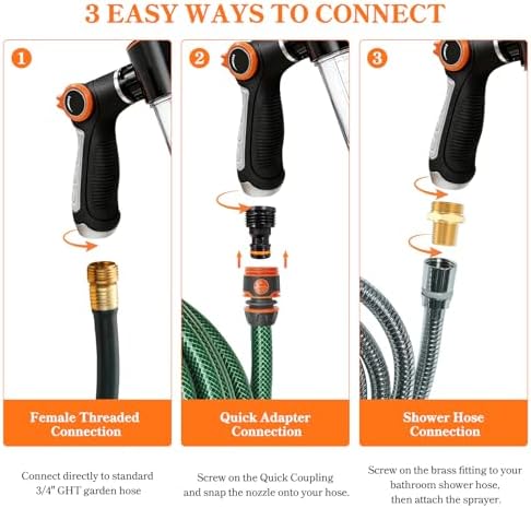 SCHITEC Upgraded Dog Wash Hose Attachment with 100cc Soap Dispenser, 8-in-1 Spray Modes Dog Shampoo Sprayer Nozzle Pet Shower Attachment for Bathing Dogs, Car Wash, Garden Watering - Image 6