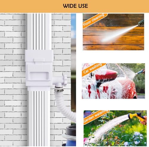 Rain Barrel Diverter Kit, Gutter Downspout Diverter, White - Image 4