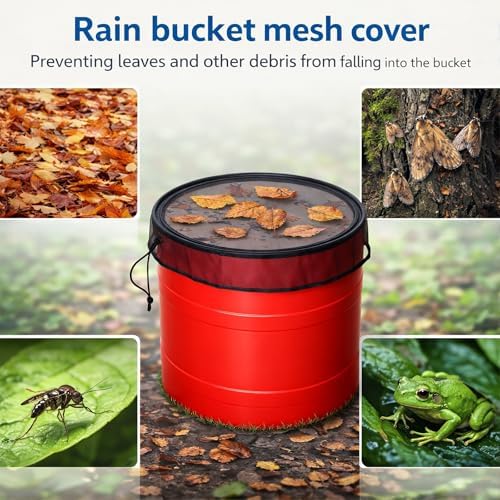 2Pcs Mesh Cover for Rain Barrels - 23.6in Rain Barrel Netting with Drawstring - Water Collection Buckets Tank Protector Screen for Preventing Fallen Leaves in Outdoor Garden Eaves - Image 2