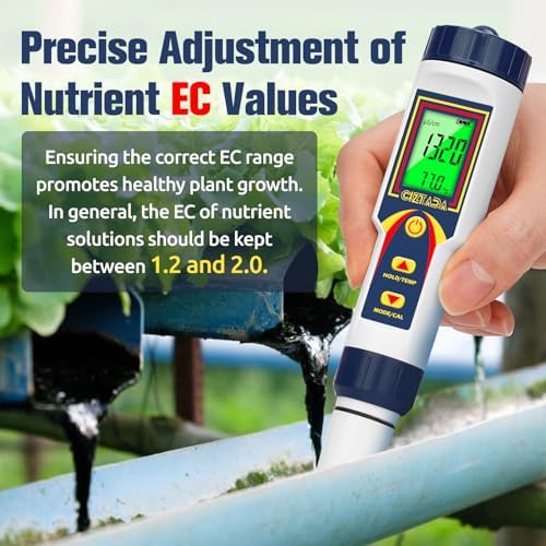 pH Meter for Water 4 in 1 pH EC TDS Temp Meter for Hydroponics PPM and EC Water Tester Digital pH PPM Meter for Nutrients Growing Hydroponics Gardening DWC hydroponics System - Image 4