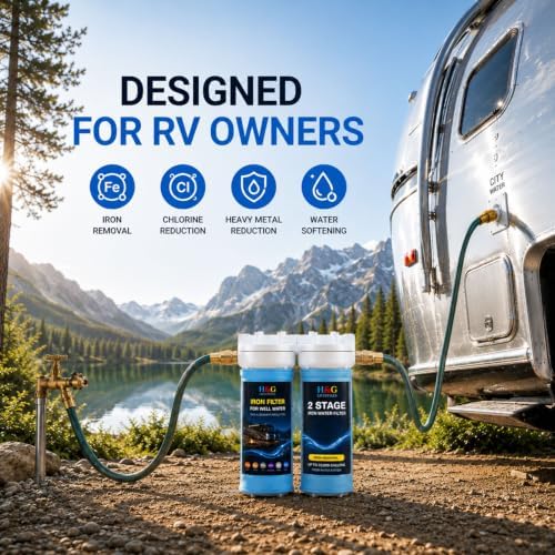 H&G Lifestyles RV Iron Water Filter for Well Water,Camper RV Water Filter - Image 6