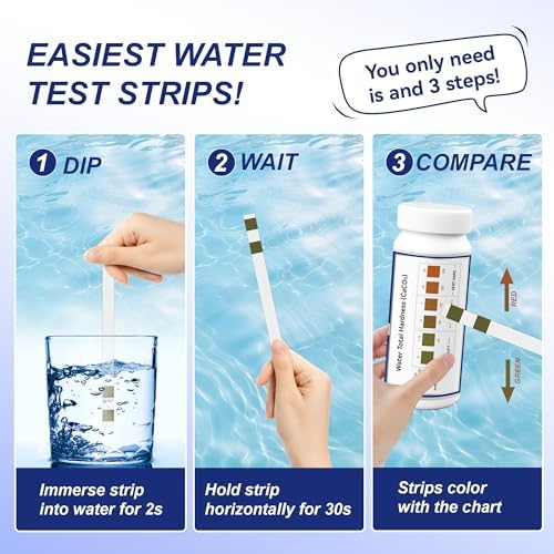 Water Hardness Test Kit,150 Strips-Double Color Pads with Sample Tube - Image 3