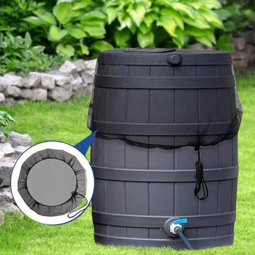 Rain Barrel Mesh Cover Reusable Rainwater Collection with Drawstring - Image 2