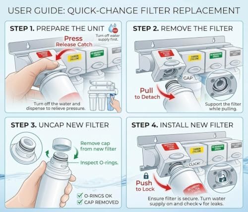 AFC® Model #AFC-WP3-BTN-ST3-UF Water Filter, Compatible with Watts® UF-3 Membrane WP105321 Push Button - 1 Filter - Image 4