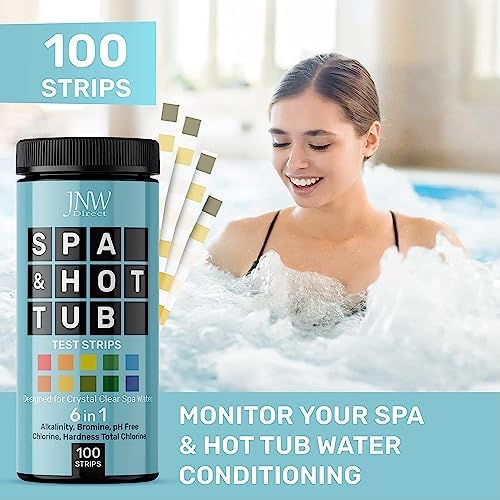 JNW Direct Hot Tub Test Strips for Spas - 6 in 1 Water Test [100 Pack] - Image 2