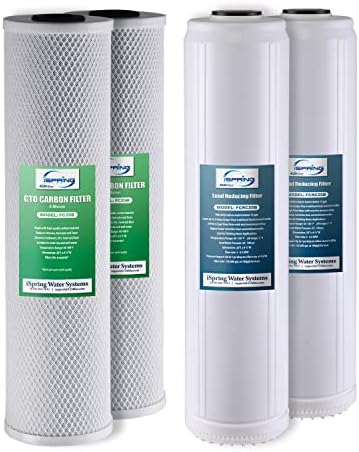iSpring F4WGB22BPB 4.5" x 20" 2-Stage Whole House Water Filter, 4 Filter by iSpring