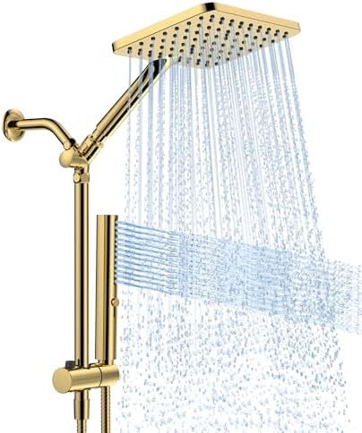 High Pressure Rain Shower Head with Handheld, Dual Shower Combo by HOMBETER