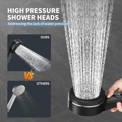 High Pressure Filtered Shower Head - Handheld Ion Showerhead Drops Combo for Hard Water | 3 Modes with 3 Replacement Filters, 59" Extra Long Hose & Adjustable Bracket for Dry Skin & Hair Protection - Image 5