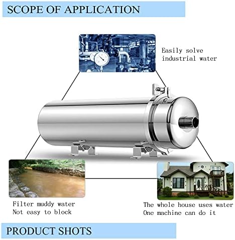 INTBUYING Stainless Steel Ultrafiltration Membrane Filter PVDF Ultrafiltration Membrane External Pressure Washable Water Purifier Whole House Water 6000L/H - Image 4