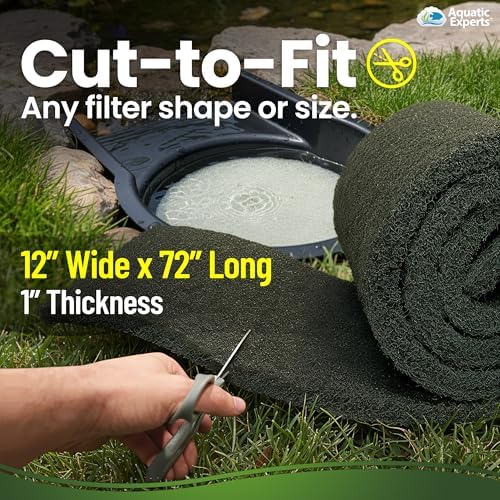 Aquatic Experts Classic Koi Pond Filter Pad Bundle – Fine & Coarse Bulk Roll Pond Filter Media, Ultra Durable Reusable Fish Pond Filter Material (Fine: 12" x 72", Coarse: 12" x 72") - Image 4