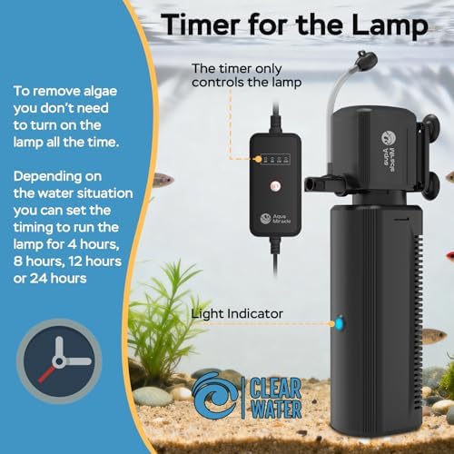 AquaMiracle 400GPH U -V Aquarium Filter with Timer for 80-200 Gal Fish Tank - Image 4