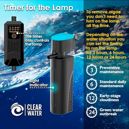 U - V Aquarium Filter for Green Water Cleaning with Aeration/Rainfall Modes - Image 6