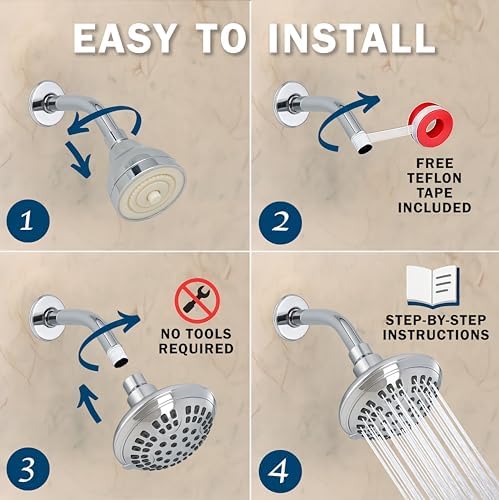 Aqua Elegante 6 Function Luxury Shower Head - 2.5 GPM - Polished Chrome - Image 5