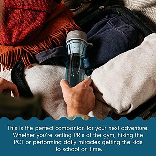 Hydros Water Filter Bottle, 20 Oz, Patented Fast Flo Tech, Dishwasher Safe, 20 Second Quick Fill, Leak Proof, BPA Free, Blue - Image 3