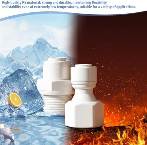 2 PCS 3/8" to 1/4" Water Filter Quick Connector with Thread, Plastic Water Line Filter Tubing Fittings - Image 4