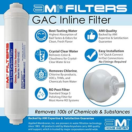 AMI Inline Carbon Water Filter, RO Post Filter, 1/4" Quick Connect - Image 4