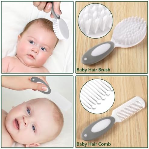 Baby Healthcare and Grooming Kit for Newborn Kids, 24PCS Upgraded Safety Baby Care Kit, Newborn Nursery Health Care Set, Baby Care Product (Grey White) - Image 2