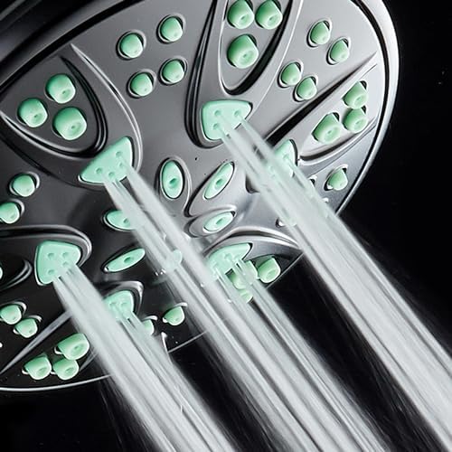 AquaDance Antimicrobial – Anti-Clog High-Pressure 6-Setting Hand Shower with Microban Nozzle Protection from Growth of Mold, Mildew & Bacteria for Stronger Shower! 3 Jet Color Choices – 4" Coral Green - Image 6
