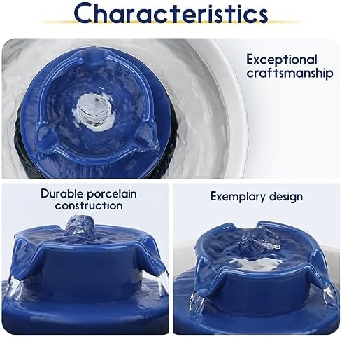Lawfery Ceramic Cat Water Fountain, 2.1L/71oz Cupcake Pet Fountain - Image 3