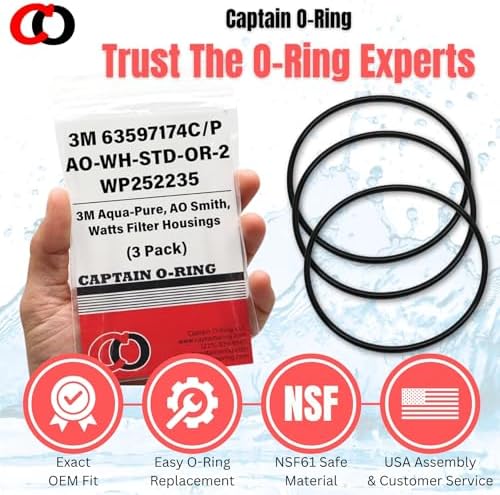 Captain O-Ring - Replacement 63597174C / 63597174P / AO-WH-STD-OR-2 / WP252235 Orings for 3M Aqua-Pure, AO Smith, Watts Filter Housings (3 Pack) - Image 6