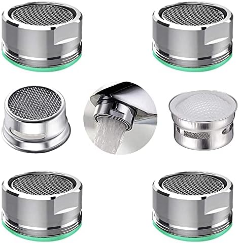 BOETOADG 4PCS Faucet Aerator, 2 Packs of Aerator Filter Replacement Parts, With Brass Housing 15/16 Inch 24mm External Thread Aerator Faucet Filter, With Gasket, For Kitchen and Bathroom by BOETOADG