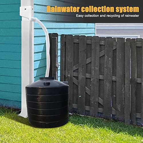 Rainwater Collection System, Gutter Downspout Diverter Rain Diverter Kit Rainwater Downspout Collection for Outdoor Garden Lawn (White) - Image 4
