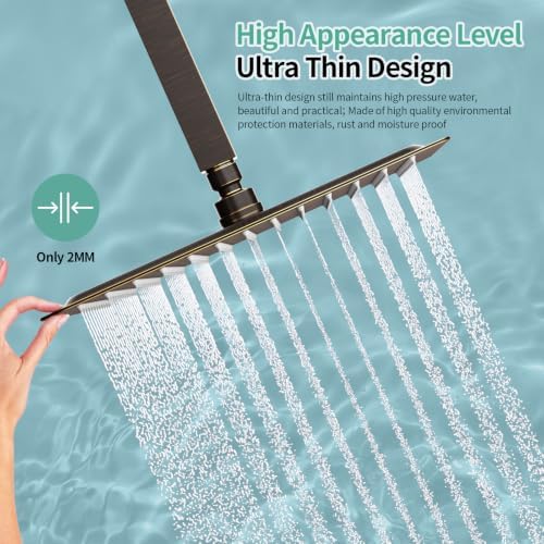 SR SUN RISE 12 Inch Brass Rain Shower Head Oil Rubbed Bronze High Pressure Rainfall Showerhead Water Saving - Image 5