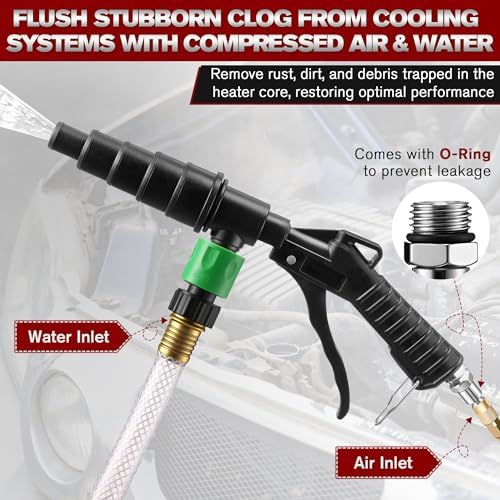 Coolant System Flush Gun, Lever-Action Heater Core Flush Kit - Image 5