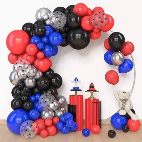 Amandir 153pcs Black Red Blue Balloon Arch Garland Kit Different Sizes - Image 2