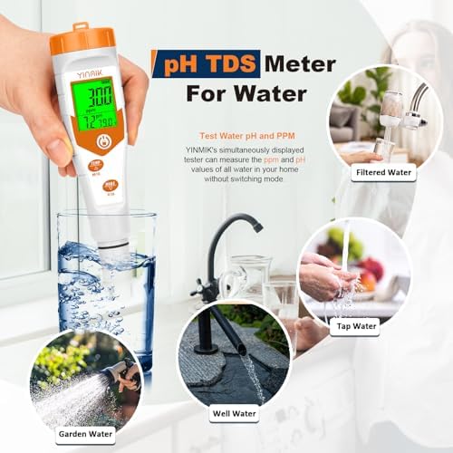 Hydroponics EC pH Tester, Simultaneous Display pH ppm for Reservoir Water - Image 5