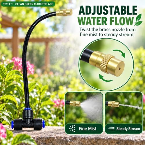 Drip Irrigation Nozzles 40 Pack, 8 Inch Adjustable Sprayers for 1/4 Tubing - Image 6
