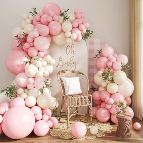 Pink Balloon Arch Kit for Baby Shower Bridal Shower Birthday Decorations by CROSSFINGERS