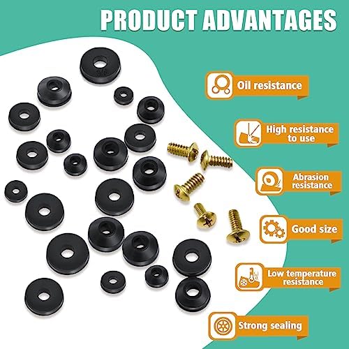XBVV 106 PCS Faucet Washer Assortment Kit with Assorted Flat and Beveled Rubber Washers for Outdoor Garden Faucet Stem Leak Worn Replacement Repair - Image 5