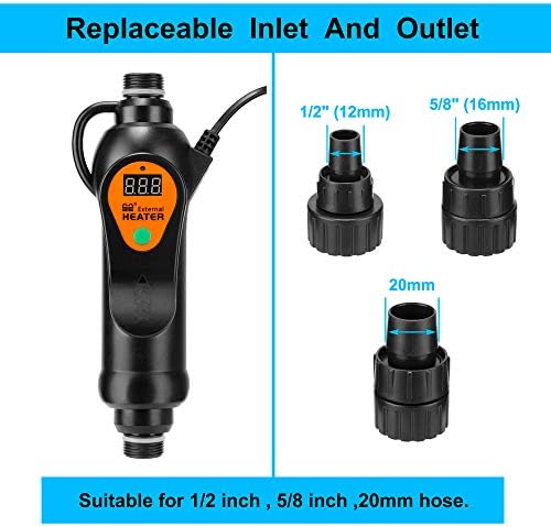 DaToo Aquarium External Heater in-Line Fish Tank External Heater 300W for Canister Filter - Image 6
