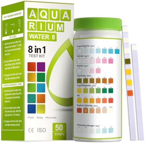 AAwipes 8-in-1 Aquarium Test Kit for Fish Tanks - Quick & Accurate Water Testing Strips for Aquariums & Ponds. Tests pH, Ammonia, Alkalinity, Hardness, Chlorine, etc. (K02-50) by AAWipes