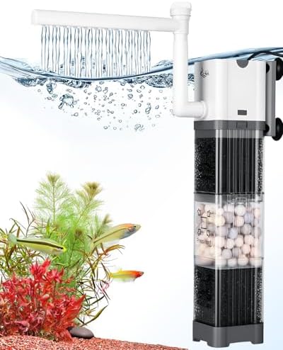 AQQA 200GPH Aquarium Filter, Silent Double Filtration Fish Tank Filter - Image 2