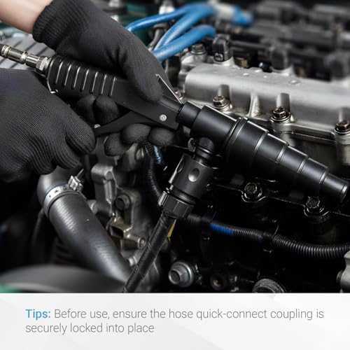 Coolant System Flush Gun, Heater Core Flush Kit, Radiator/Cooling System Flusher Tool Air & Water Combo Flushing Set, Nozzles Fit 19-40 mm Hoses - Image 6
