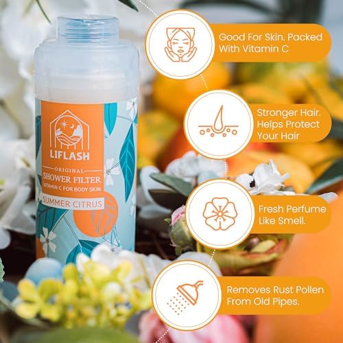 LIFLASH Vitamin C Shower Filter for Hard Water, Aromatherapy Softener Purifier, Help with Softer Skin and Hair Enhancement, for Universal Output Showerhead, Easy Installation (SUMMER CITRUS) - Image 5