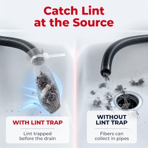 Lint Traps for Washing Machine Hose - Washer Hose Lint Trap Mesh, Stainless Steel Hair Catcher, Laundry Drain Filter, Rust-Free Pet Hair Sock, Nylon Cable Ties, 29cmx6.5cm - 30-Pack - Image 4