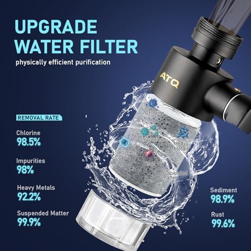 Water Filter for Sink Faucet Extender Aerator,Brass 1080°Rotatable Faucet Aerator,2 Modes Spray Attachment for kitchen/Bathroom,9pcs Cartridges Reduce Chlorine Matte Black - Image 4