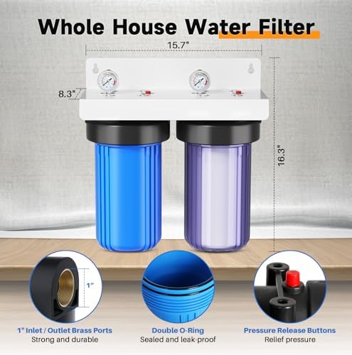 PUREPLUS 2-Stage Whole House Water Filter, PP Sediment & KDF Carbon - Image 2