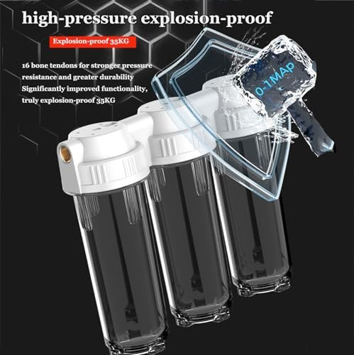 Whole House Water Filter System, 3-Stage Whole Home Water Softener System, 1/2" Ports, for 10'' × 2.5'' Filter cartridges (not Included) - Image 5