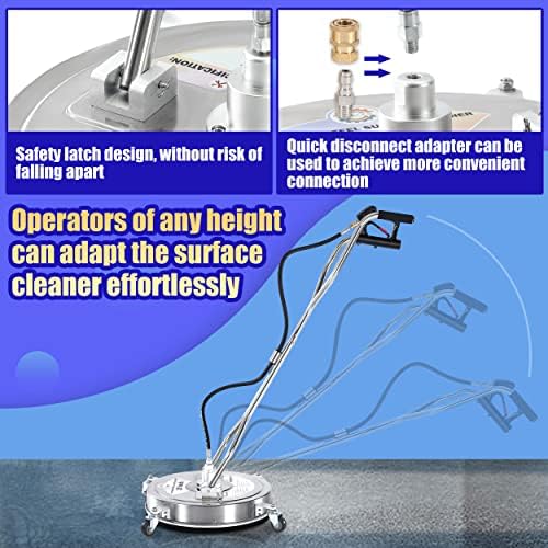 PWACCS 20" Pressure Washer Surface Cleaner with Wheels, Stainless Steel - Image 2