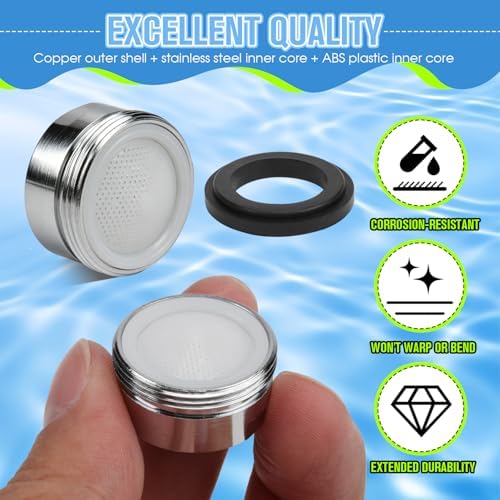 4Pcs Faucet Aerator Replacement, 15/16" 24mm Honeycomb Anti-Splash High Flow Water Saving Sink Aerators M24 Male Thread, Universal Bathroom Kitchen Faucet Parts - Image 3