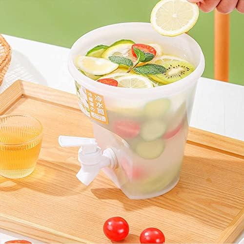 Generic 0.9 Gallon Fridge Beverage Drink Dispenser with Leak-proof Spigot, 2024 New Plastic Cold Drink Juice Beverage Dispenser Jug for Party Drink, Iced Tea, Lemonade, White by Unknown